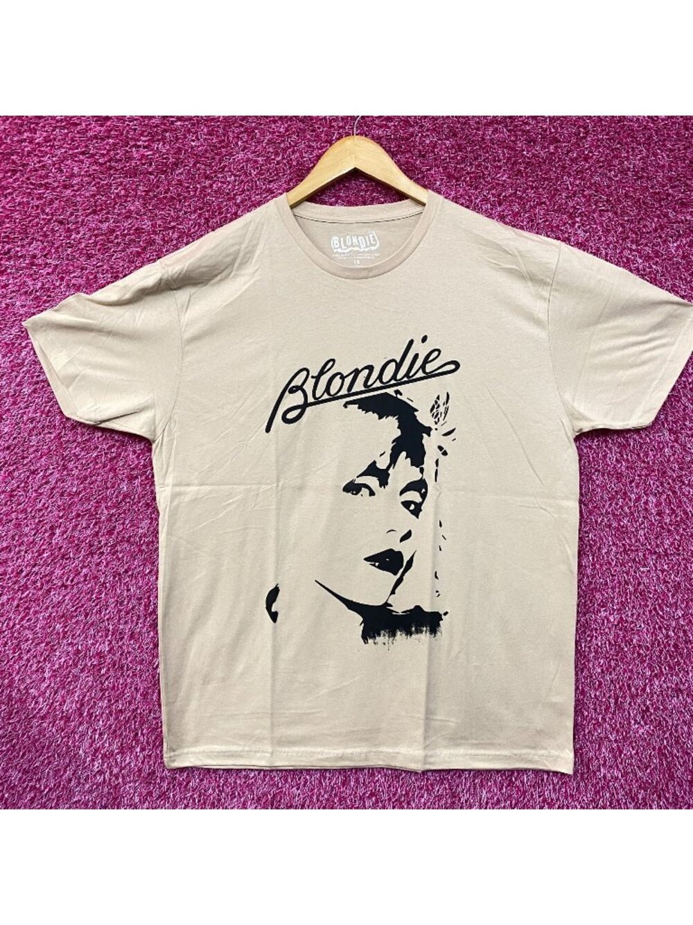 Blondie Parallel Lines Debbie Harry Face T-shirt Tan 1X